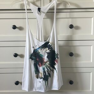 Windsor Women’s White Tribal Racerback Tank Top - Size Medium